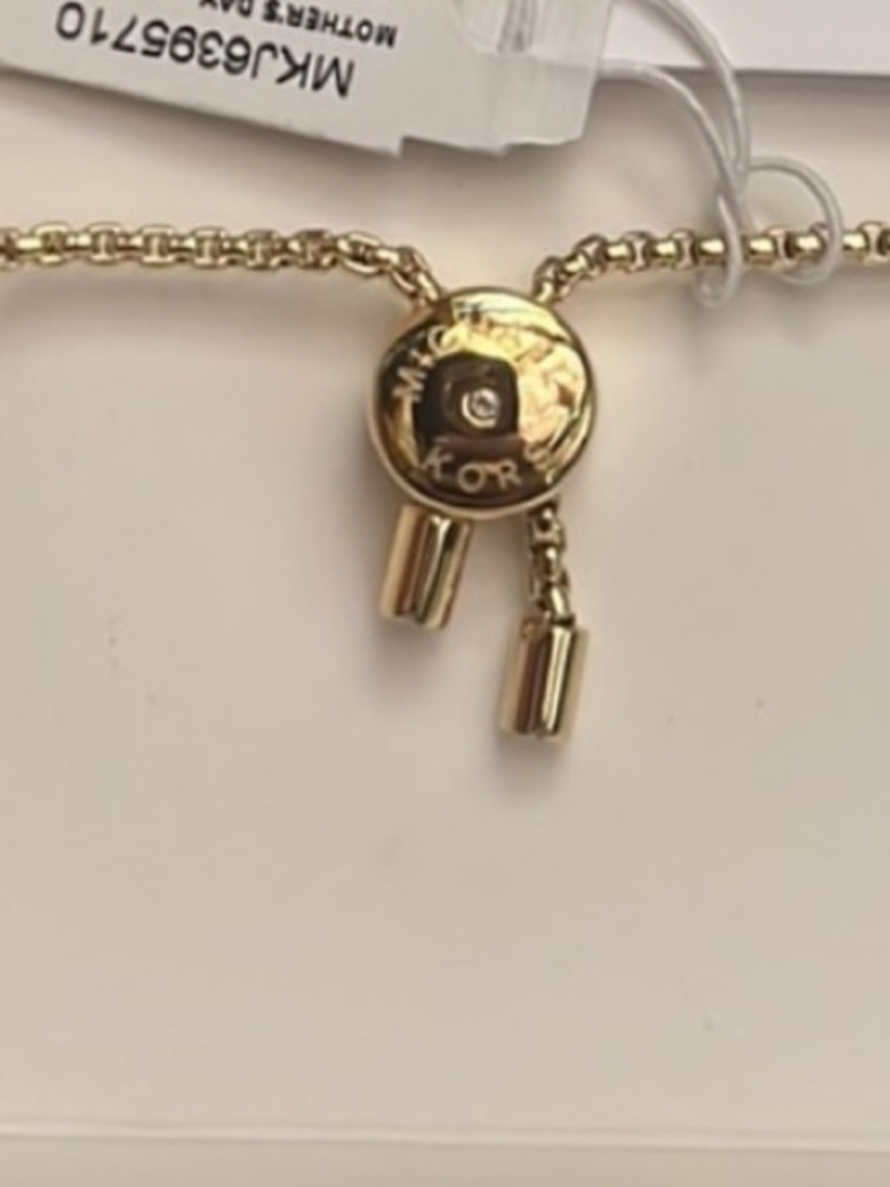 NIB Michael Kors Brilliance Gold-tone Heart Charm Slider Bracelet MKJ6395710 - Picture 6 of 7